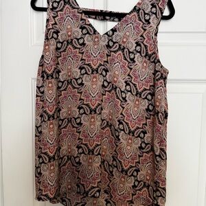 Maurices Pink and Black Paisley Tank Top